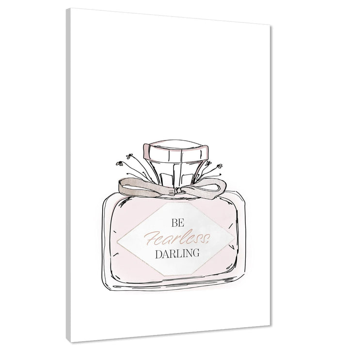 Shabby Chic Perfume Bottle with Bow Canvas Art Pictures Pale Pink - 1RP982M