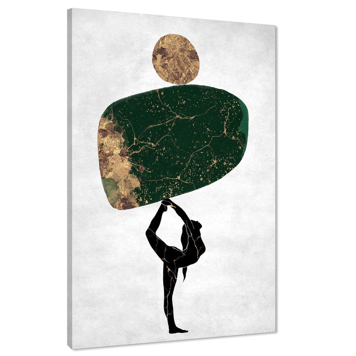 Abstract Emerald Green Gold Balance Design Canvas Art Pictures - 1RP744M
