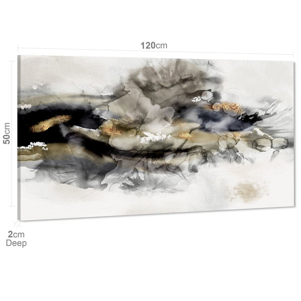 Abstract Black and White Gold Design Canvas Art Prints