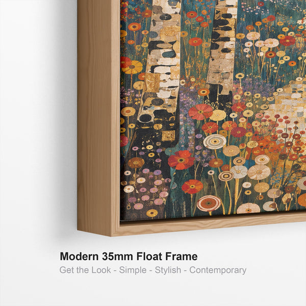 Gustav Klimt inspired Colourful Framed Canvas Art Forest Path