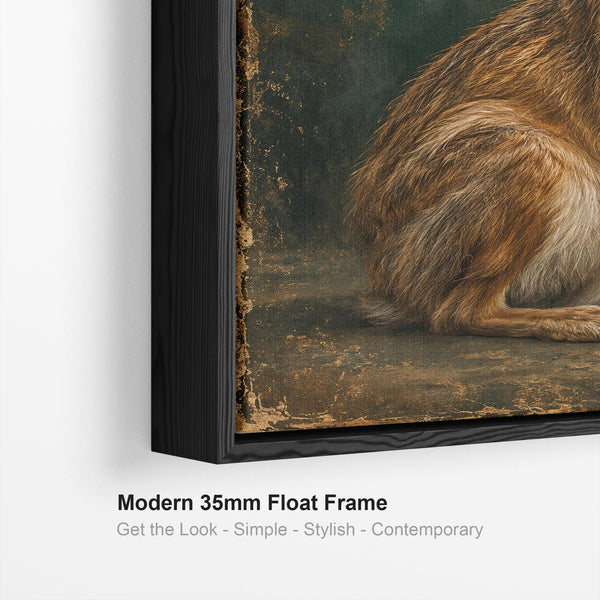 Brown Hares Framed Canvas Art Set of 2 - Waiting for Moonlight