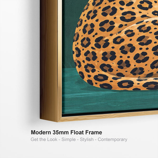 Kindred - Gold Green Leopards Maximalist Framed Canvas Set of 2