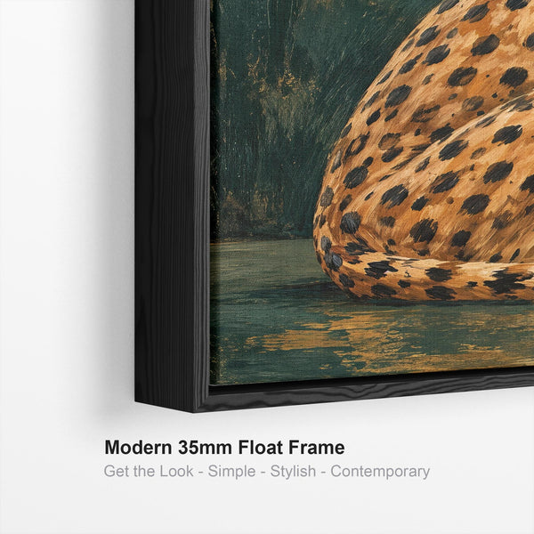 Poised - Cheetah Big Cats - Framed Pair Canvas Wall Art - Set 2