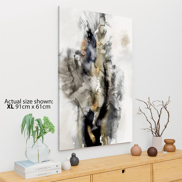 Abstract Black and White Gold Design Canvas Art Prints