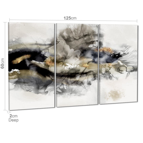 Abstract Black and White Gold Design Canvas Art Prints