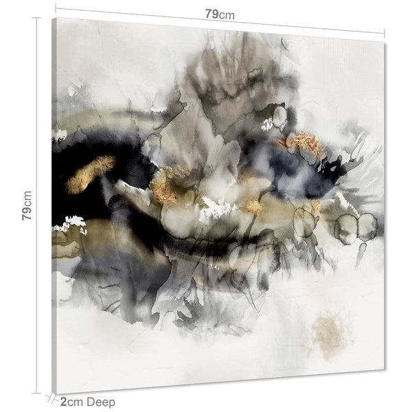 Abstract Black and White Gold Design Canvas Art Prints
