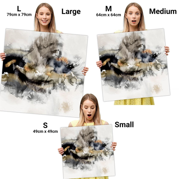 Abstract Black and White Gold Design Canvas Art Prints