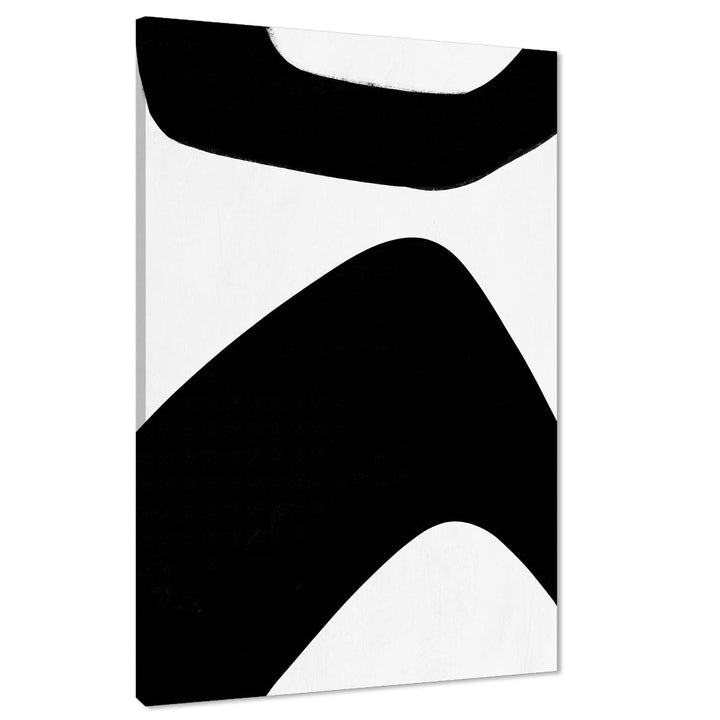 Abstract Black and White Links Painting Canvas Wall Art Print - 1832