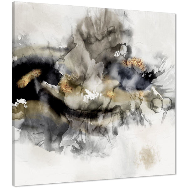 Abstract Black and White Gold Design Canvas Art Prints
