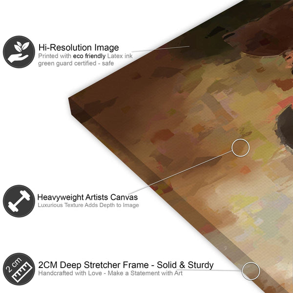 Orange White Figurative Ethnic African Woman Canvas Art Prints