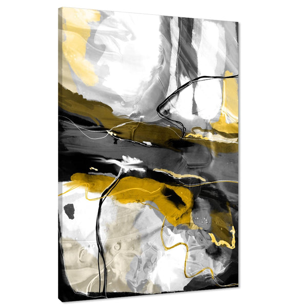 Abstract Mustard Grey Illustration Framed Art Pictures