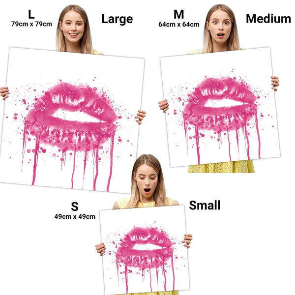 Pink Fashion Canvas Art Prints Lips