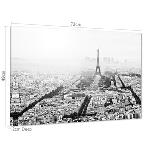 Paris Skyline Landscape Canvas Wall Art Picture Cities Black and White