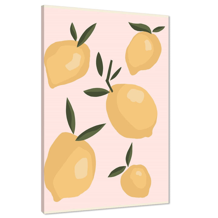 Kitchen Canvas Art Pictures Lemons Pink Yellow - 1RP1391M