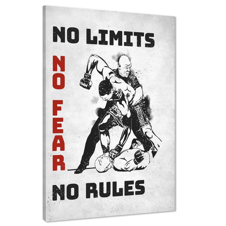 Boxing No Limits Canvas Art Prints Black and White Red - 1RP980M