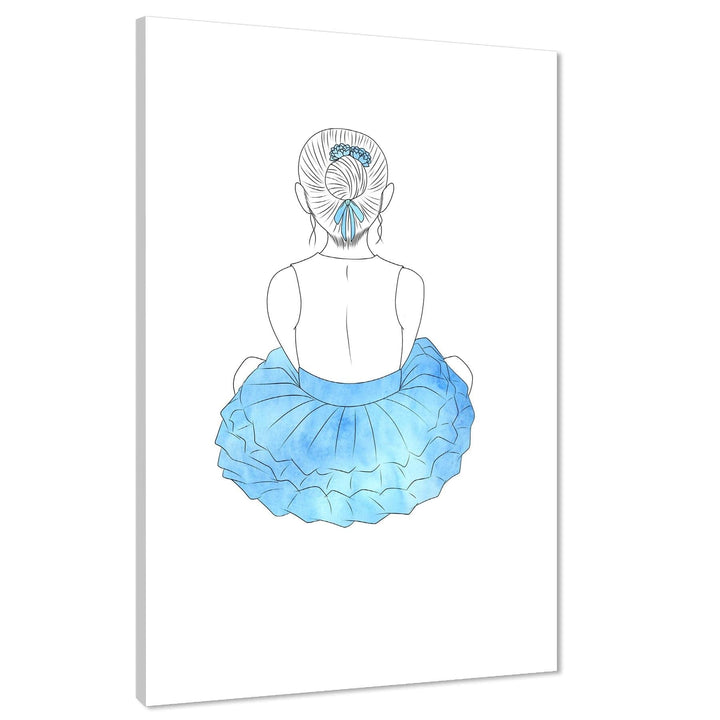 Blue Figurative Ballerina Canvas Wall Art Print - 1RP1296M