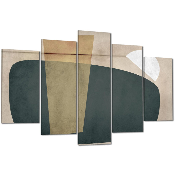Abstract Beige Green Watercolour Canvas Art Prints - 11445