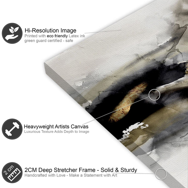 Abstract Black and White Gold Design Canvas Art Prints