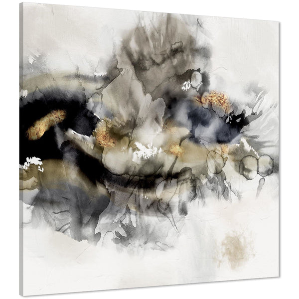 Abstract Black and White Gold Design Canvas Art Prints