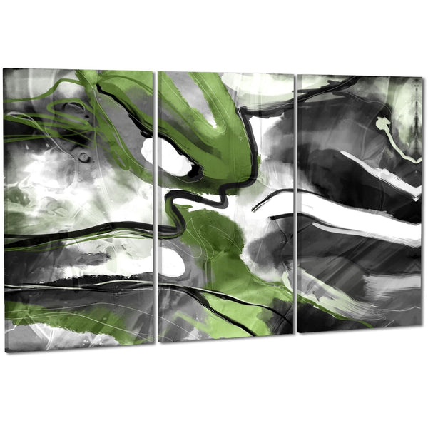 Abstract Lime Green Black Graphic Canvas Art Prints