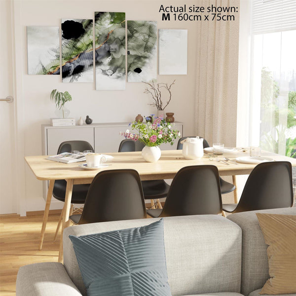 Abstract Lime Green Grey Painting Canvas Wall Art Print