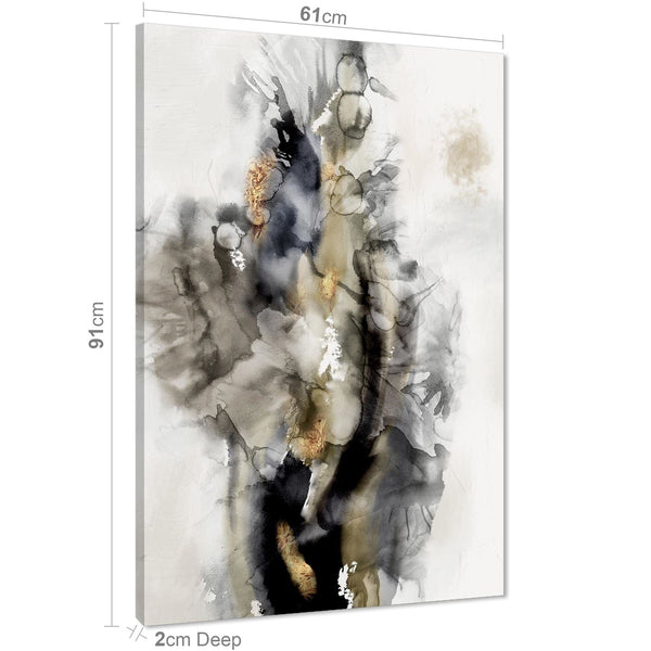 Abstract Black and White Gold Design Canvas Art Prints