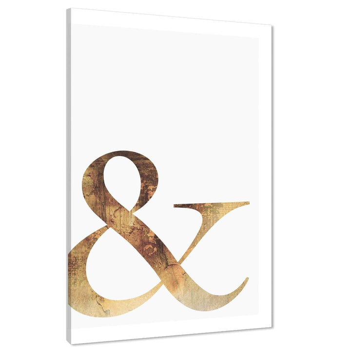 Ampersand And Word Art - Typography Canvas Print Brown - 1RP1553M