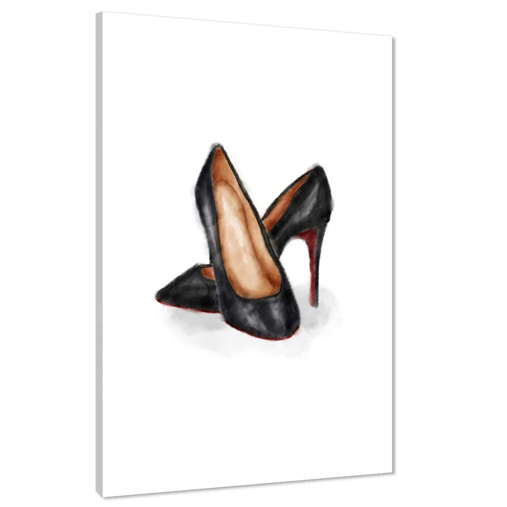 Black and White Brown Fashion Canvas Art Prints High Heel Stiletto Shoes - 1RP1081M