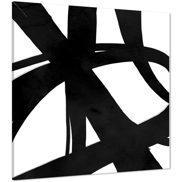 Abstract Black and White Expression Strokes Canvas Art Pictures - 1856