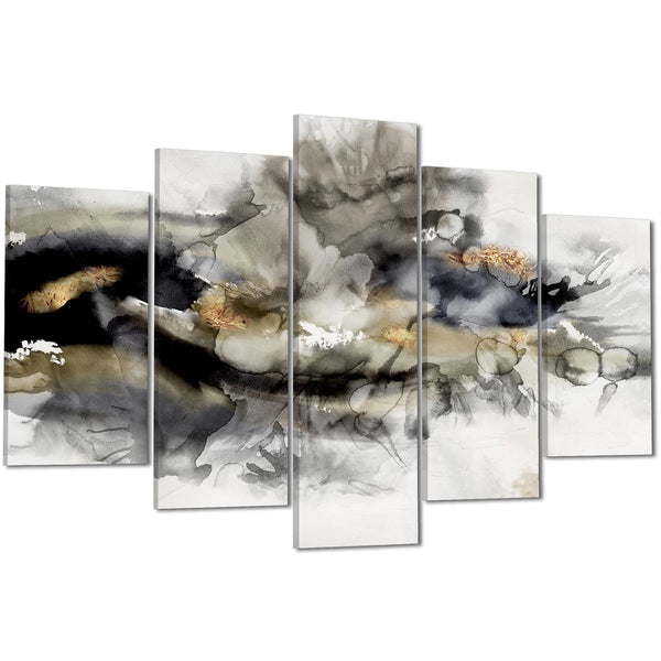 Abstract Black and White Gold Design Canvas Art Prints