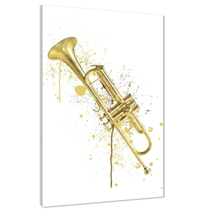 Trumpet Canvas Art Prints Yellow Music Themed - 1RP1040M