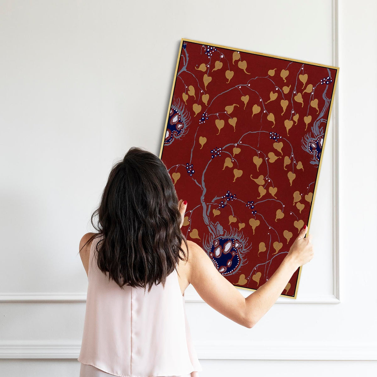 Large Red Art Nouveau Oriental Framed Prints on Canvas Samarkande by E ...