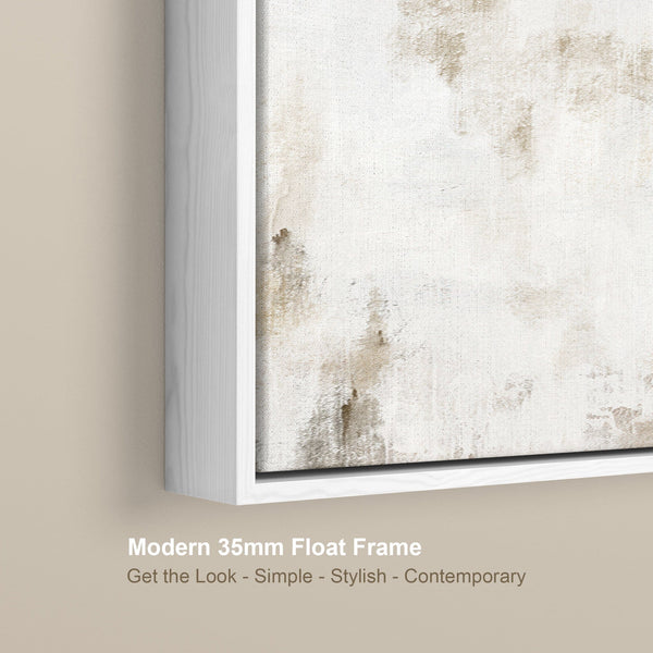 Large Framed Neutral Wall Art Canvas for Living Room - Abstract Set of 3 - 212cm Wide