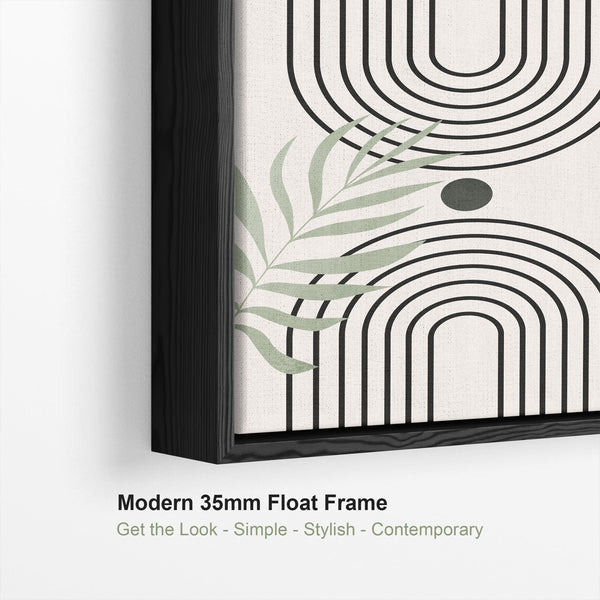 Boho Wall Art - Framed Set of 3 - Extra Large - Green Canvas