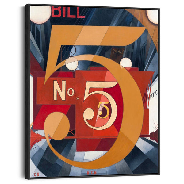 Charles Demuth Wall Art Canvas Print Framed I Saw the Figure 5 in Gold
