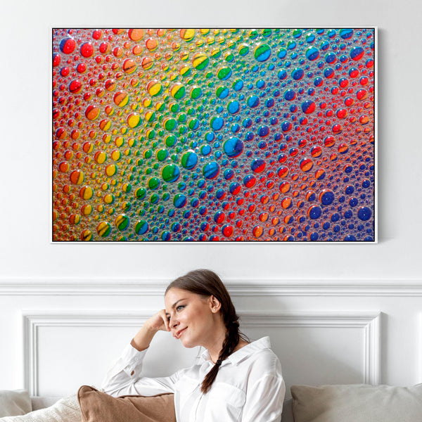 Multi-Coloured Canvas Artwork Framed Print Colourful Abstract Picture