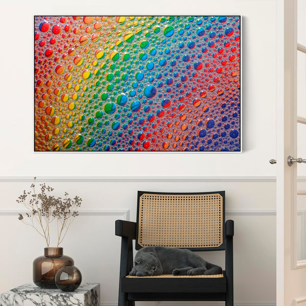 Multi-Coloured Canvas Artwork Framed Print Colourful Abstract Picture