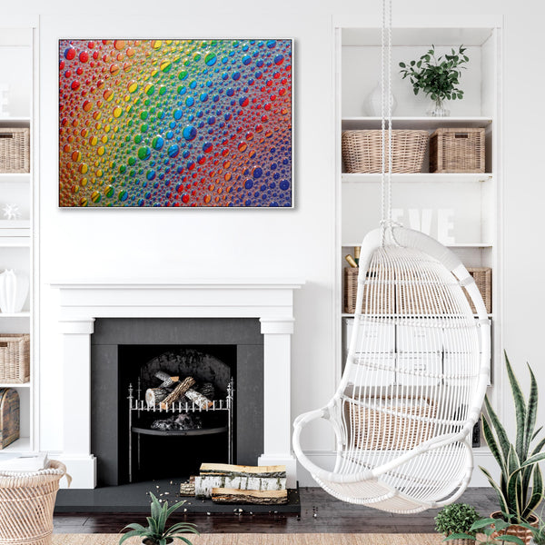 Multi-Coloured Canvas Artwork Framed Print Colourful Abstract Picture