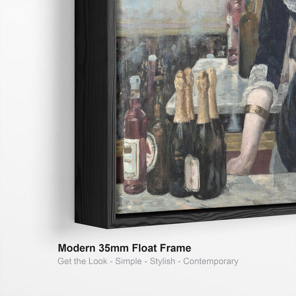Edouard Manet Framed Wall Art Canvas Print Bar at the Folies Bergere