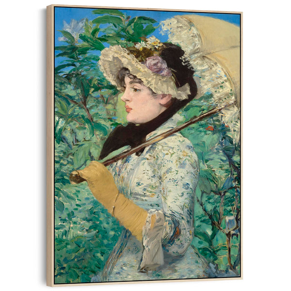 Edouard Manet Framed Canvas Artwork Print Jeanne Spring Portrait 1881