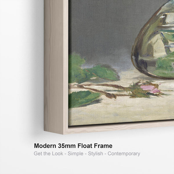 Edouard Manet Framed Artwork Print on Canvas Moss Roses in a Vase