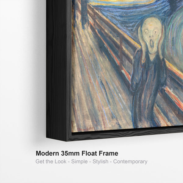Large Edvard Munch Scream Wall Art Framed Canvas Print of Famous Painting