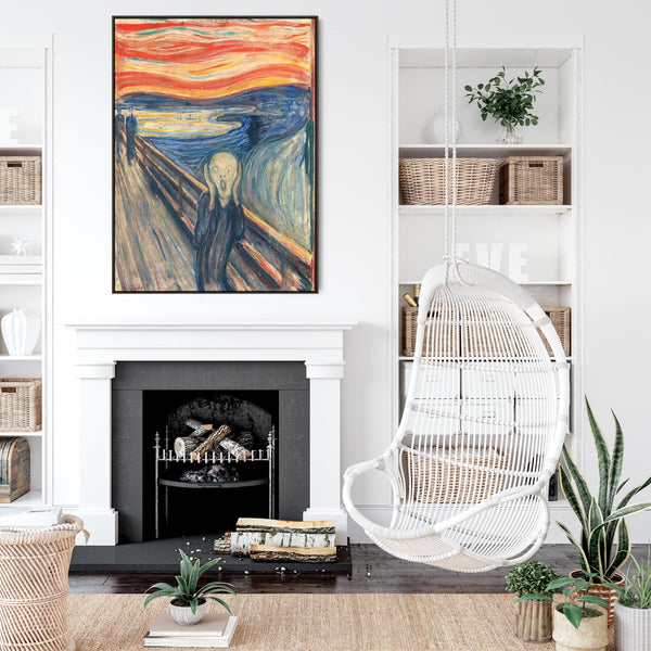 Large Edvard Munch Scream Wall Art Framed Canvas Print of Famous Painting