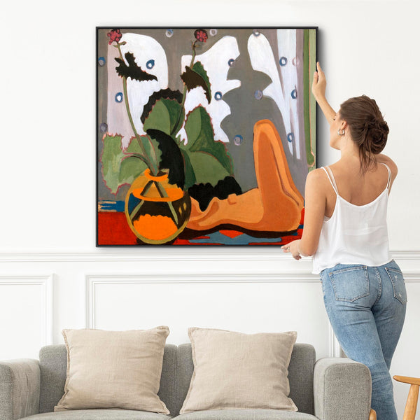Ernst Ludwig Kirchner - Framed Wall Art Print Canvas Picture - Colourful Still Life