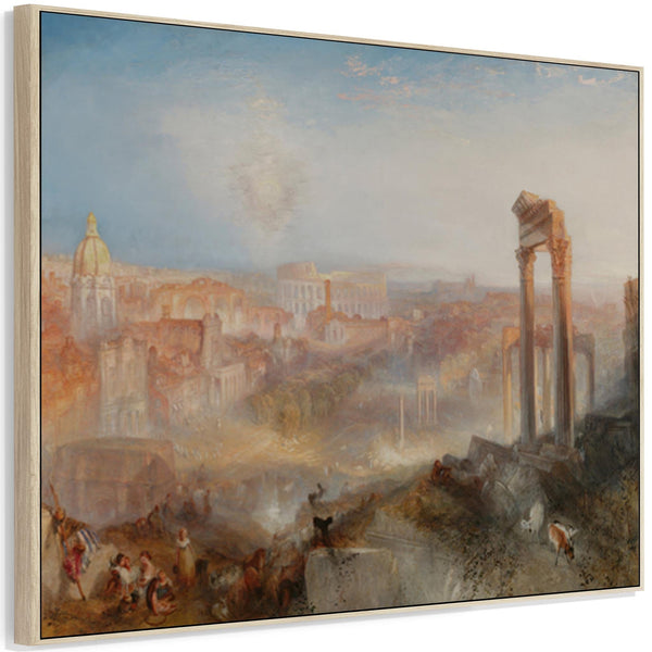 Large JMW William Turner Landscape Wall Art Framed Canvas of Modern Rome Painting