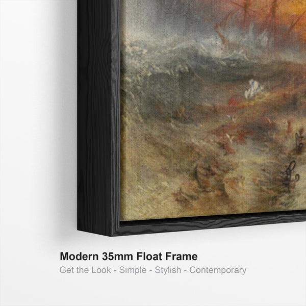 Extra Large JMW William Turner Wall Art Framed Canvas Painting of Slave Ship Painting