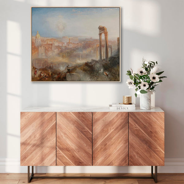 Large JMW William Turner Landscape Wall Art Framed Canvas of Modern Rome Painting