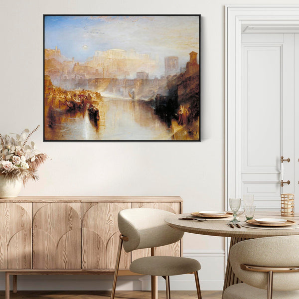 Large JMW William Turner Landscape Wall Art Framed Canvas Painting of Ancient Rome Painting