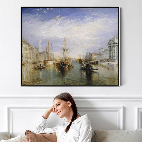Large JMW William Turner Venice Wall Art Framed Canvas of Grand Canal Painting