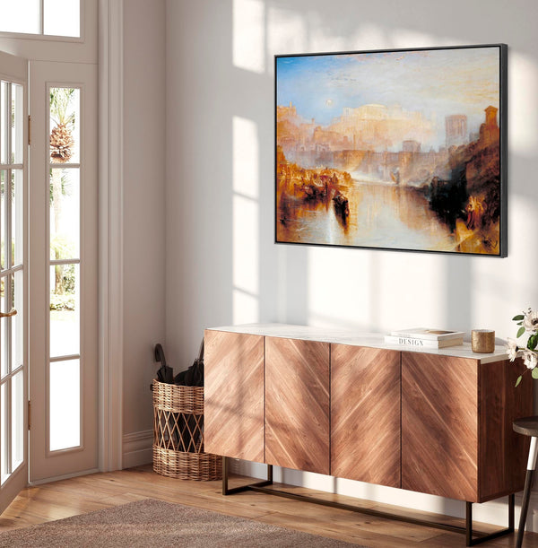 Large JMW William Turner Landscape Wall Art Framed Canvas Painting of Ancient Rome Painting